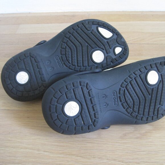 Crocs Dual Comfort Black White Unisex Men Size 5 Women Size 7 Slip-on Clogs - Picture 4 of 5